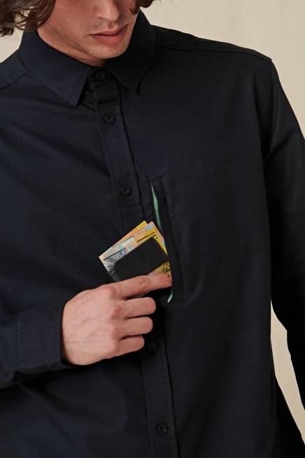 Globe Brand облекло PZ2X317 черен основа l/s риза