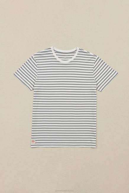 Globe Brand облекло PZ2X292 бяло тениска на хоризонтални райета