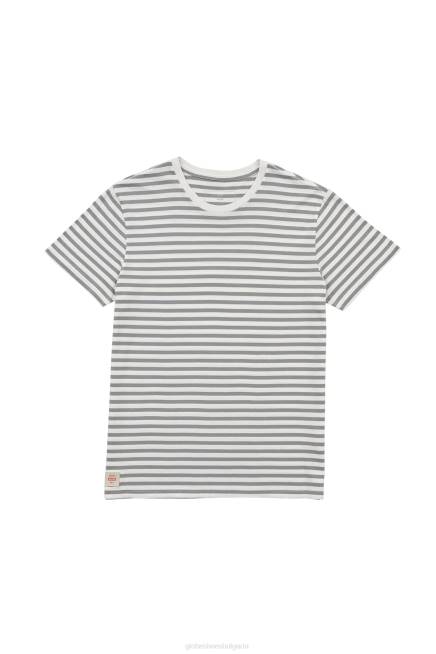 Globe Brand облекло PZ2X292 бяло тениска на хоризонтални райета